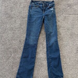 American eagle dark wash flare jeans boot cut jeans sz 0 long